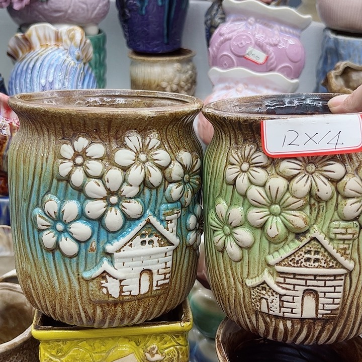 多肉绿植陶瓷花盆9.9包邮，有孔