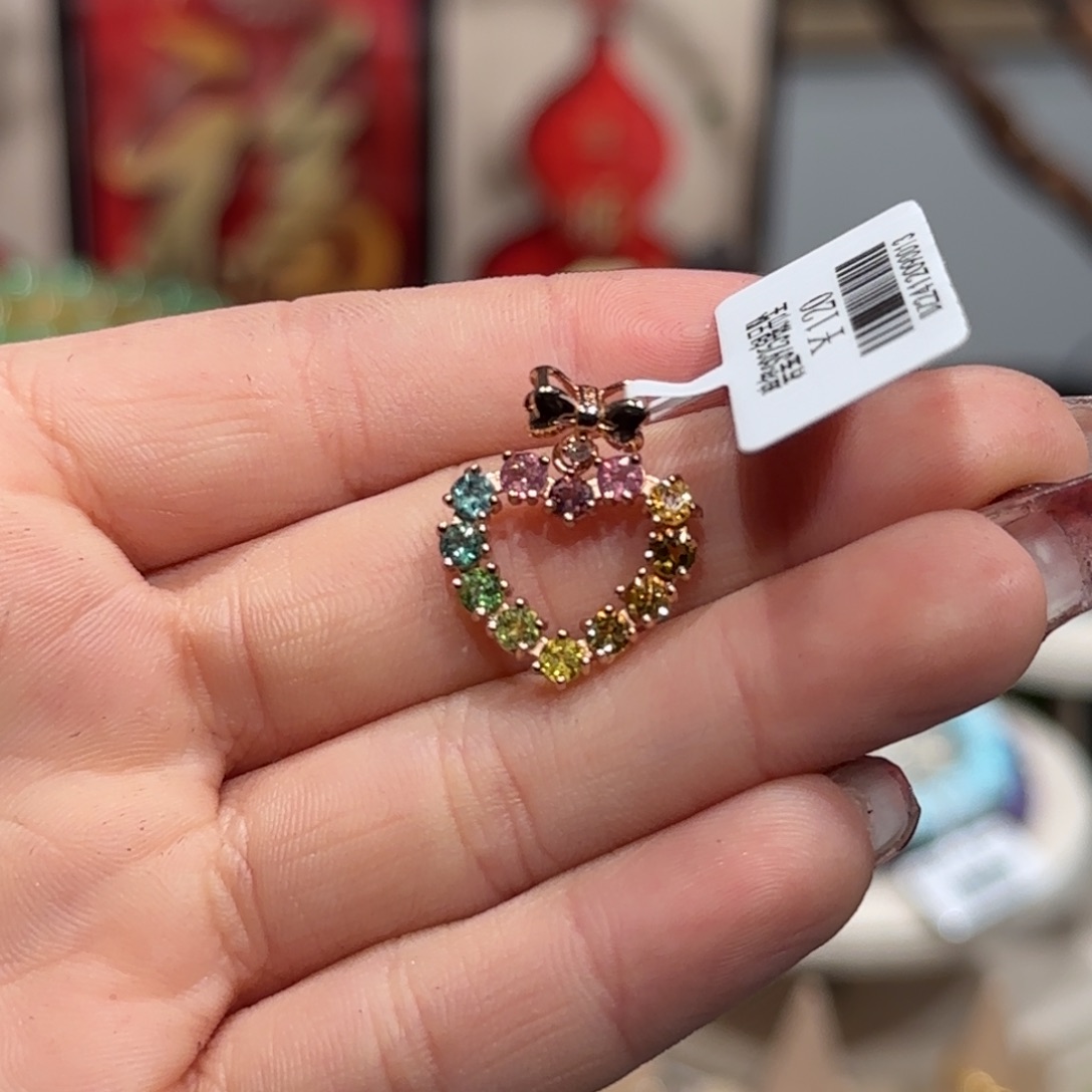 碧玺吊坠(不含链)银S925镶嵌吊坠