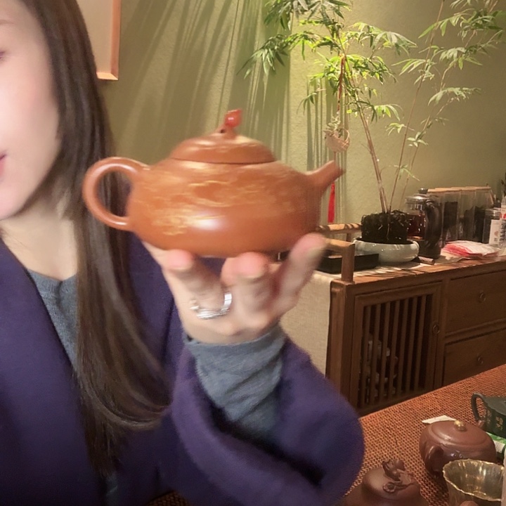 紫砂茶壶雪花朱泥乳瓢