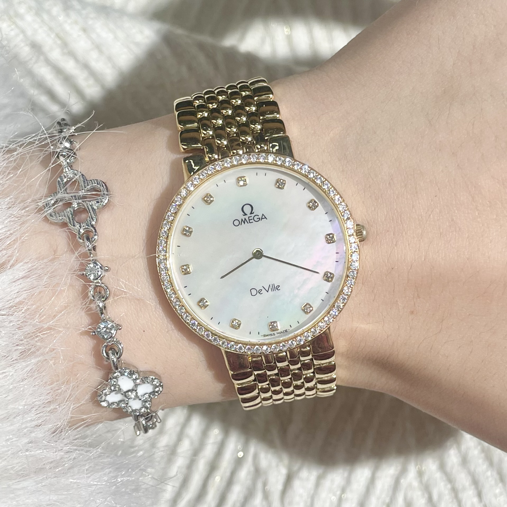 95新 Omega/欧米茄 蝶飞/石英/OM1206/原钢带/13702869