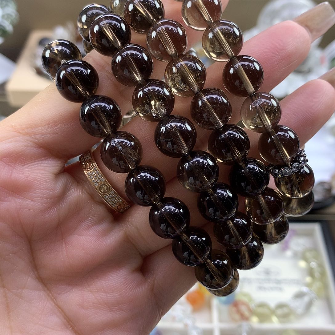 水晶手串未镶嵌茶晶10mm