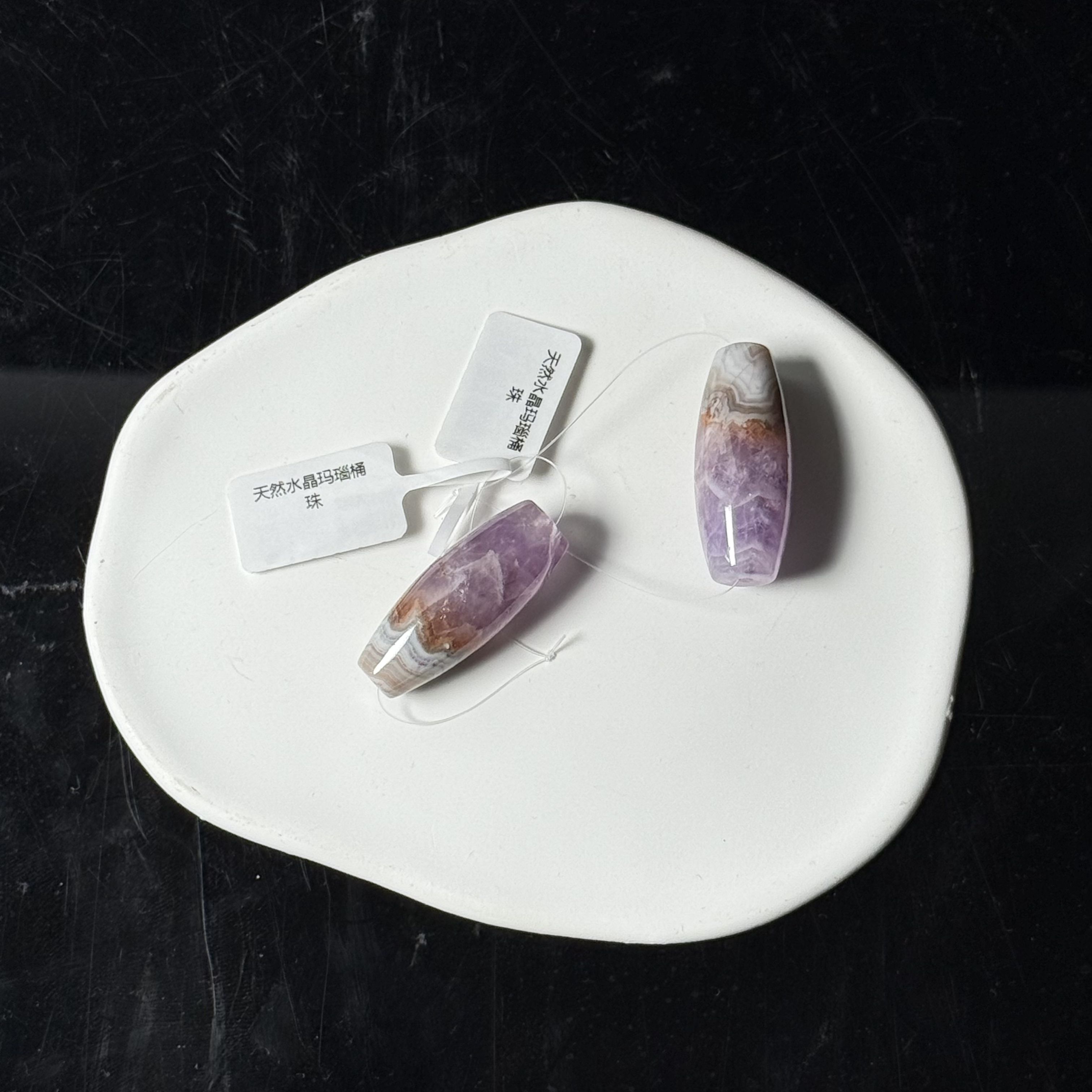 天然水晶玛瑙桶珠     (多样性发一）