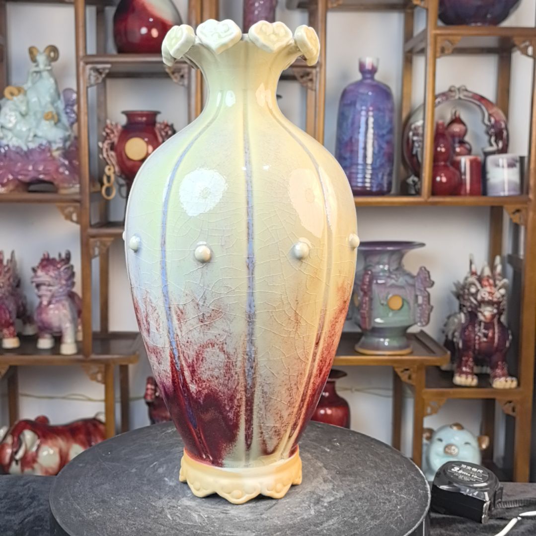 摆件钧瓷摆件神後鎮鈞瓷