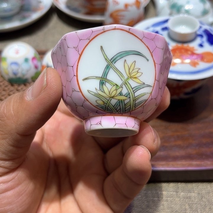 纯手绘精品盖碗杯