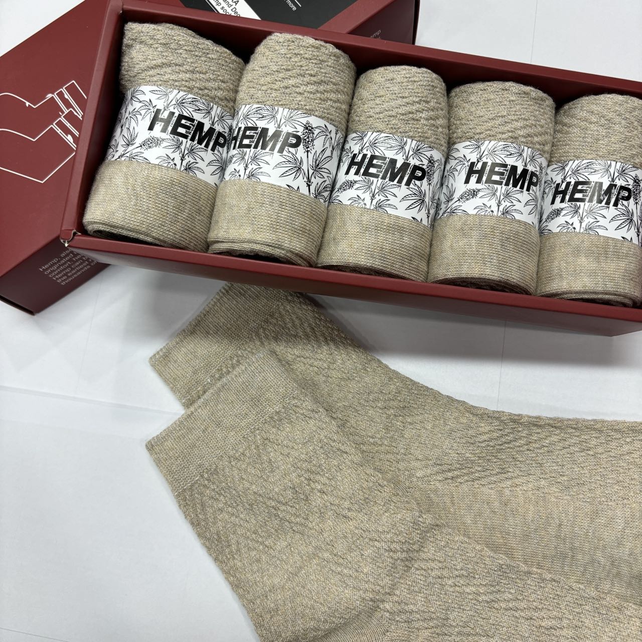 【外贸出口袜子】罗布麻中筒袜子男女通用透气吸汗防臭汉麻汉麻袜