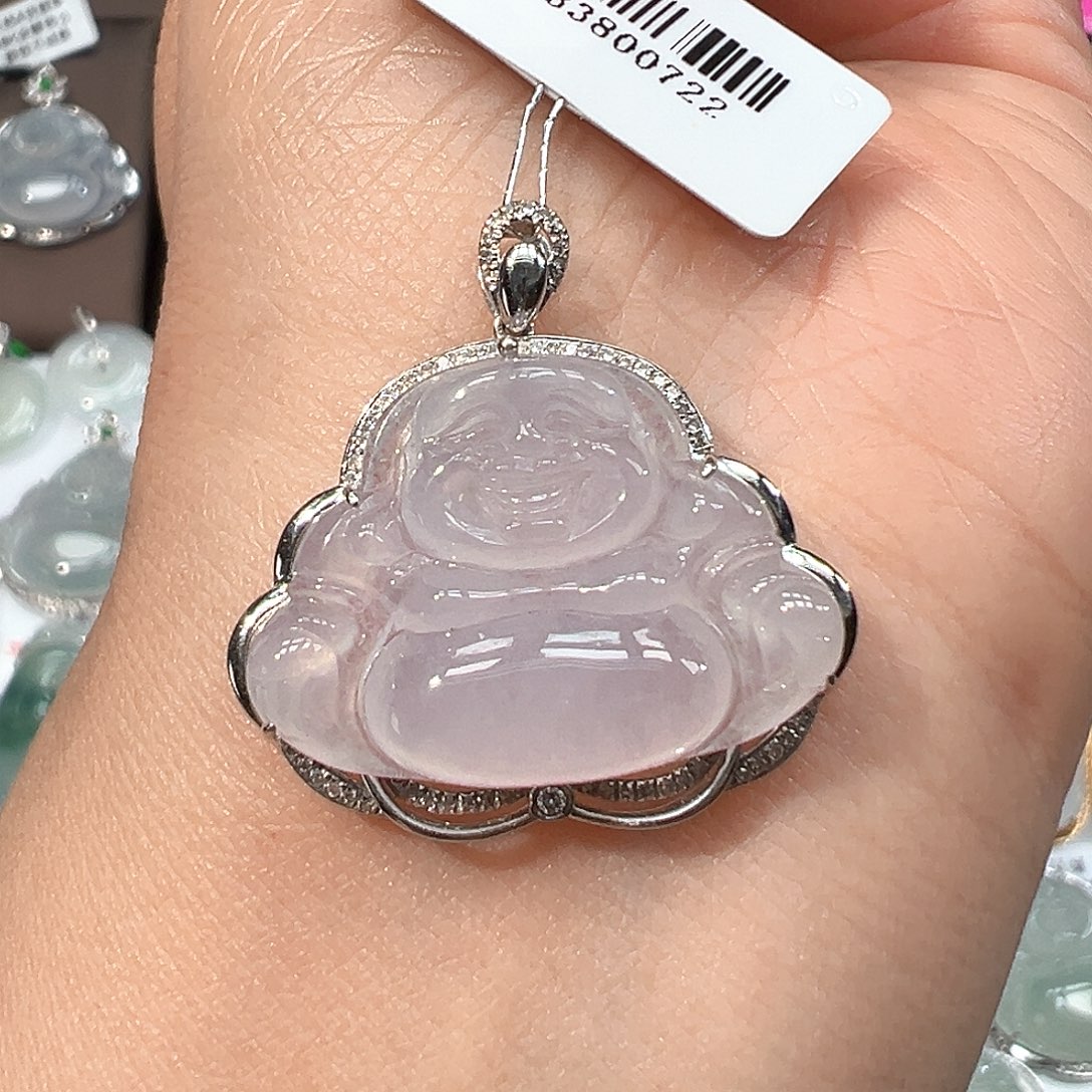 翡翠18K金镶嵌吊坠(不含链)722