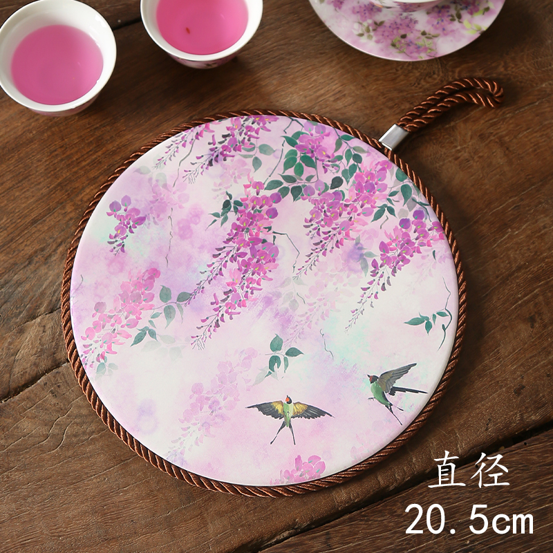 燕归来单盘吸水茶盘手工编织