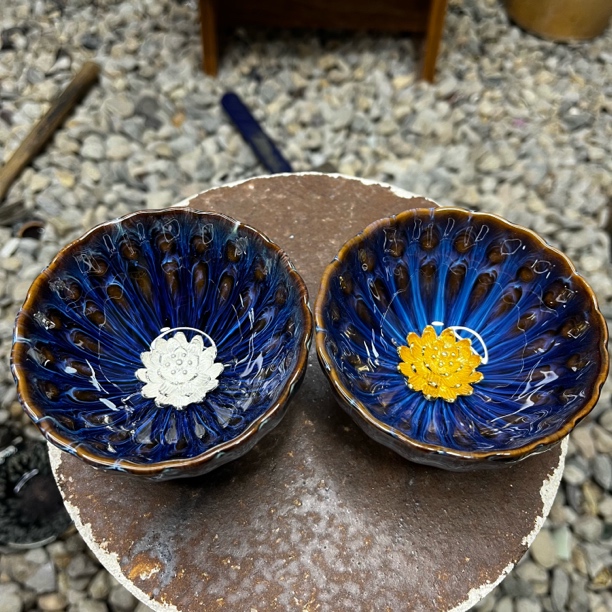 【闪购商品】深海窑变 金莲银莲对杯 茶器 茶杯 主人杯陶瓷纯手工