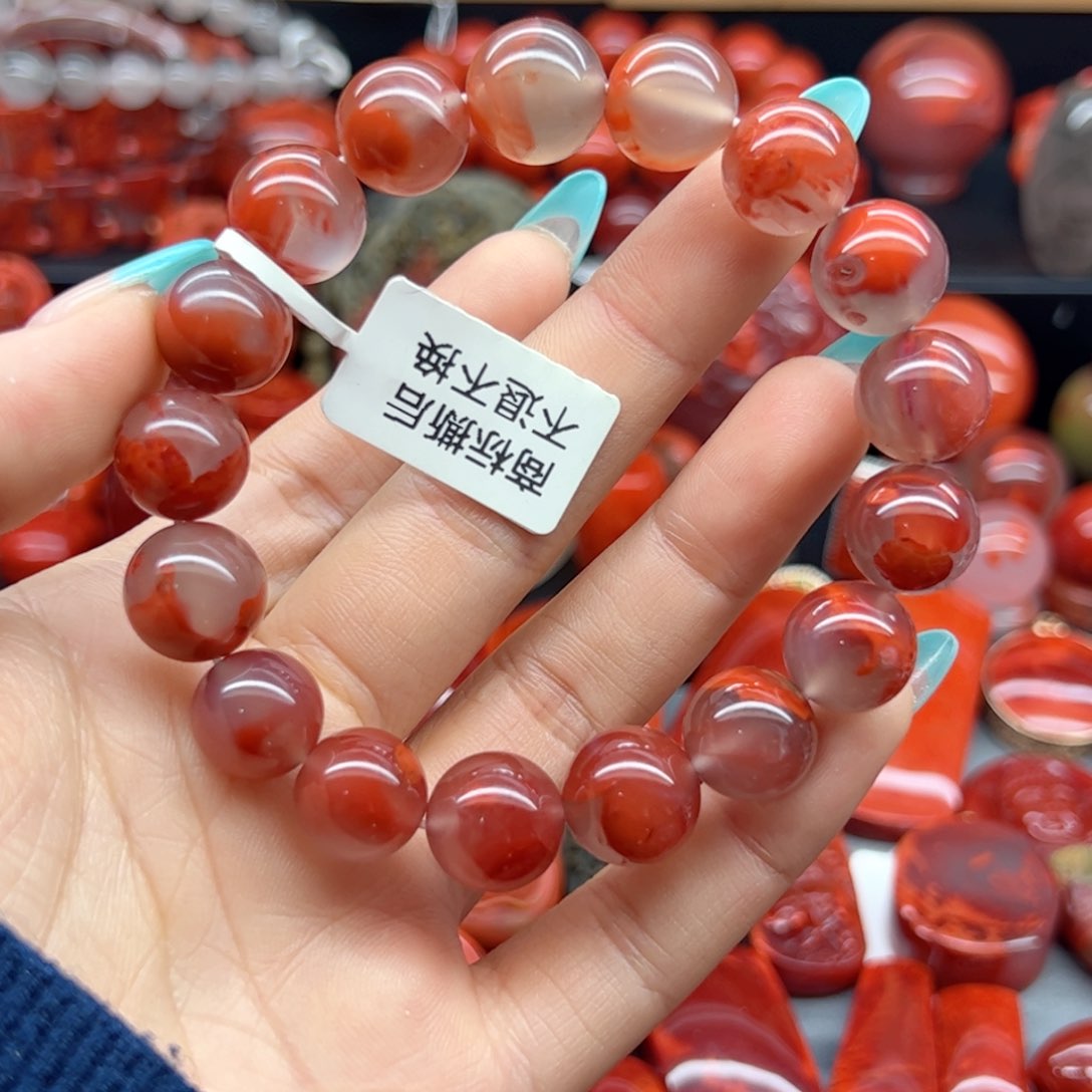 南红玛瑙配饰未镶嵌12.7mm