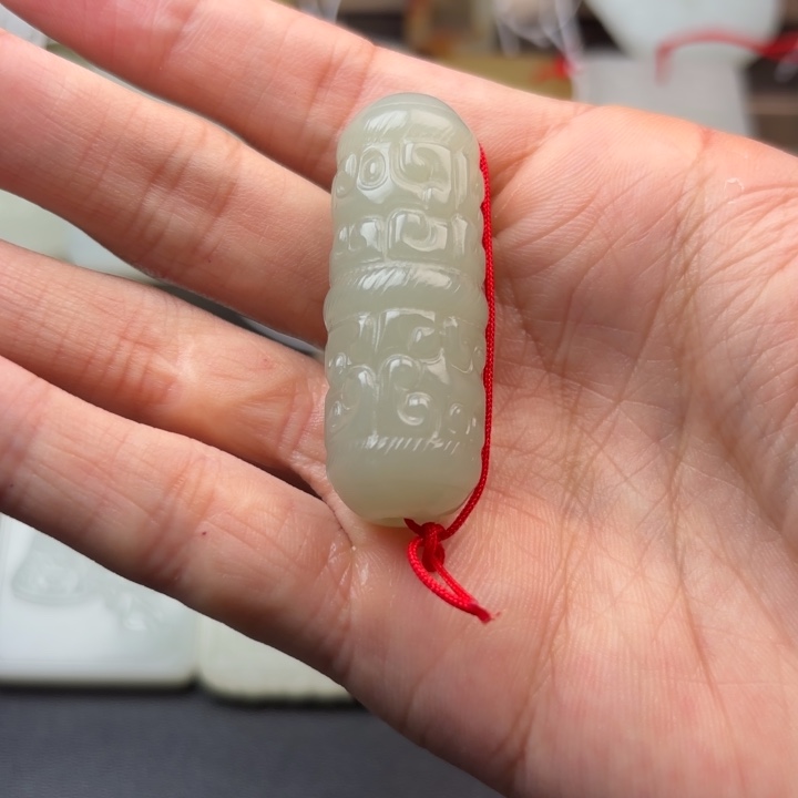 再***8和田玉未镶嵌挂件