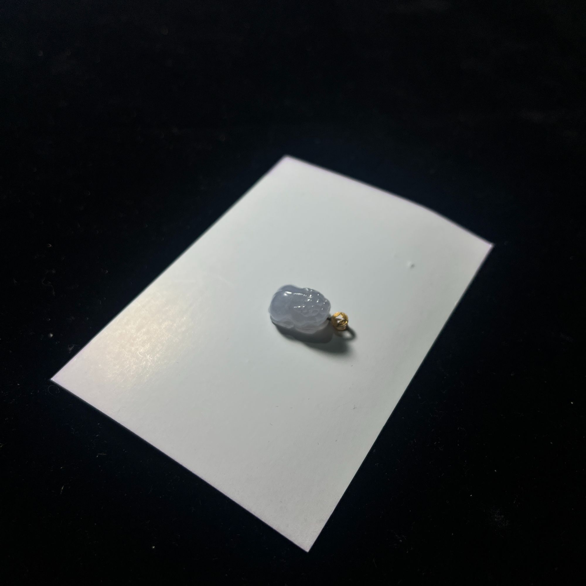 纯A缅甸翡翠淡紫貔貅吊坠