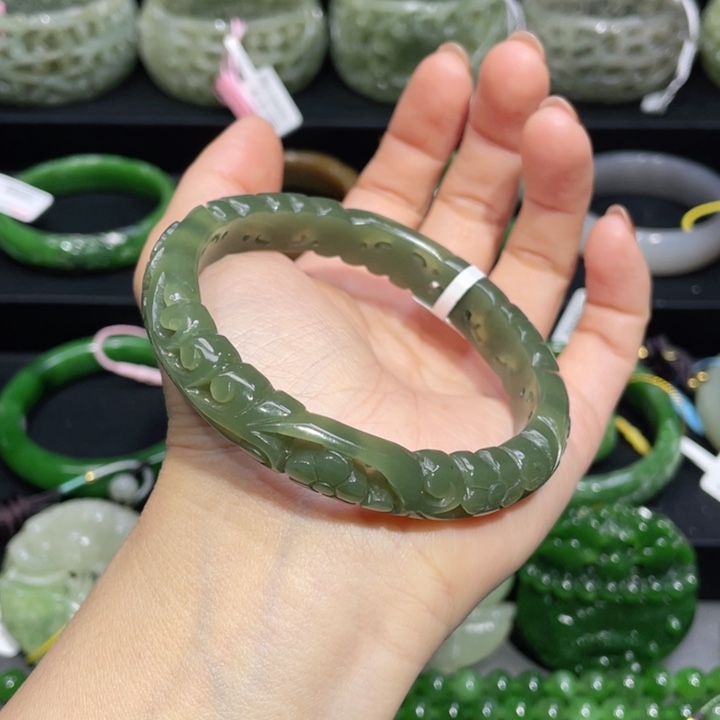 和田玉手镯61+圈口 编号41未镶嵌