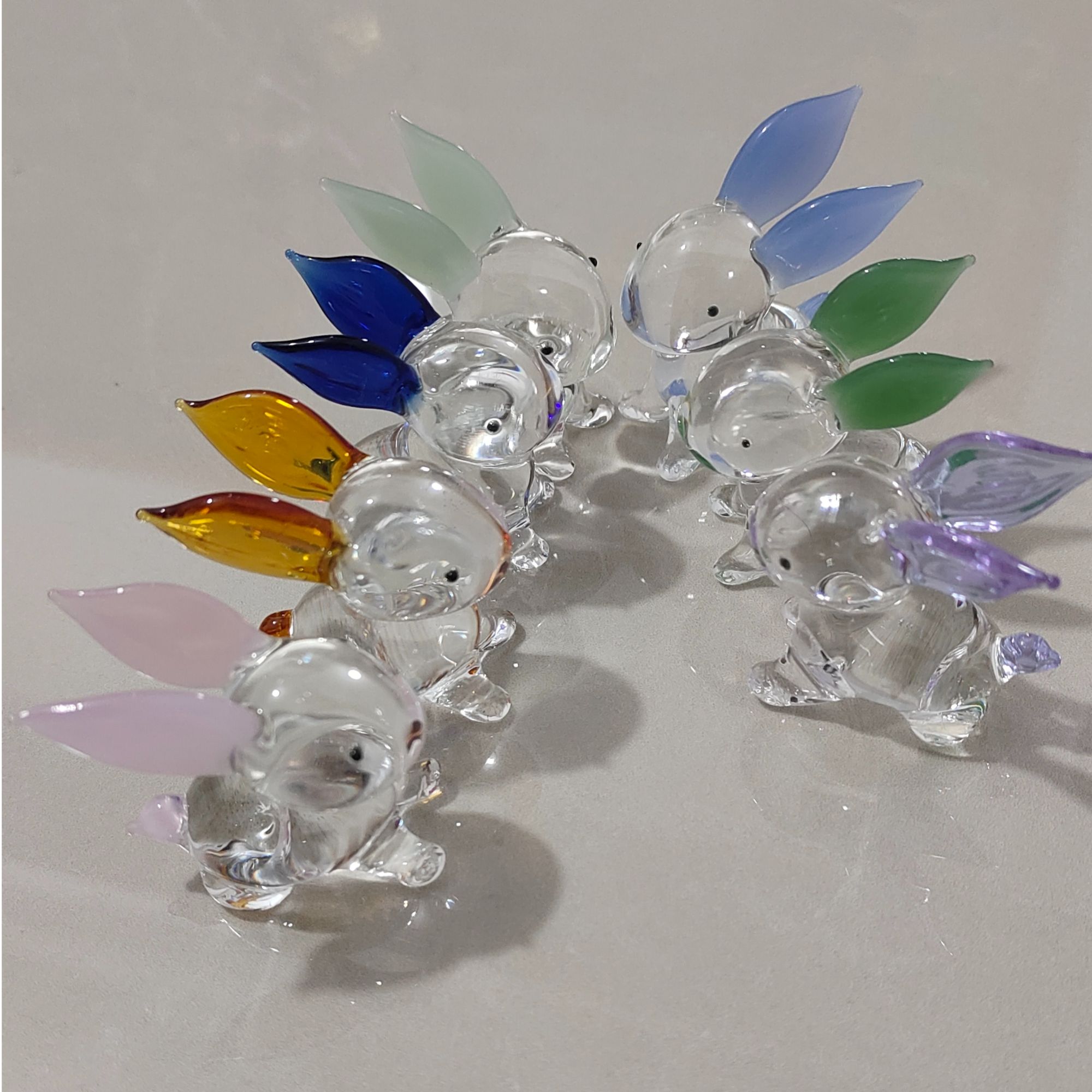 12生肖手工琉璃摆件彩色创意兔宝宝透明可爱炫彩适合作为生日礼物