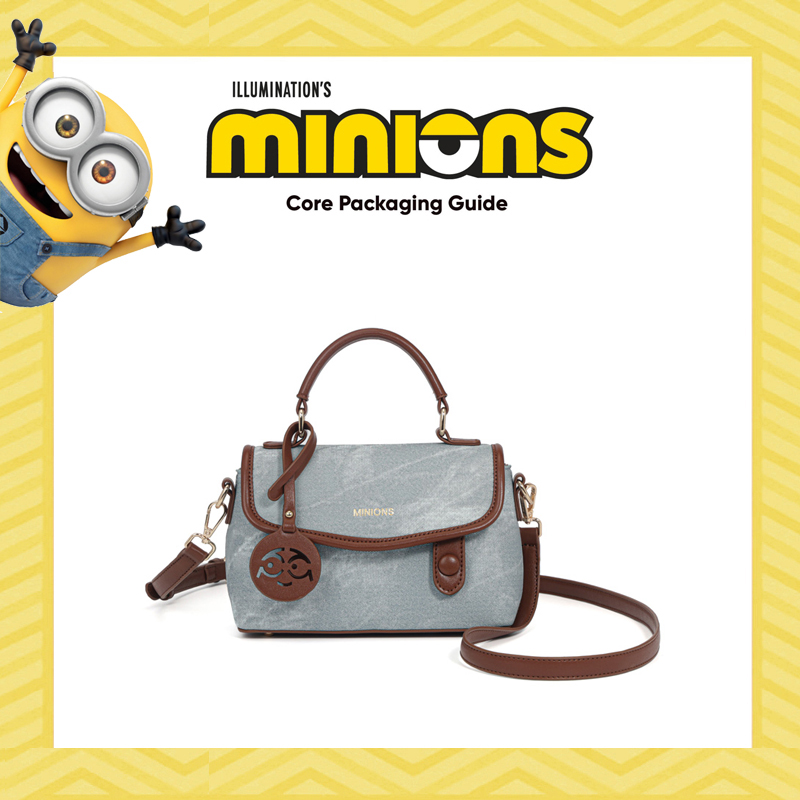 【工厂直销】小黄人丹宁牛仔蓝单肩斜挎手提剑桥女包H1070