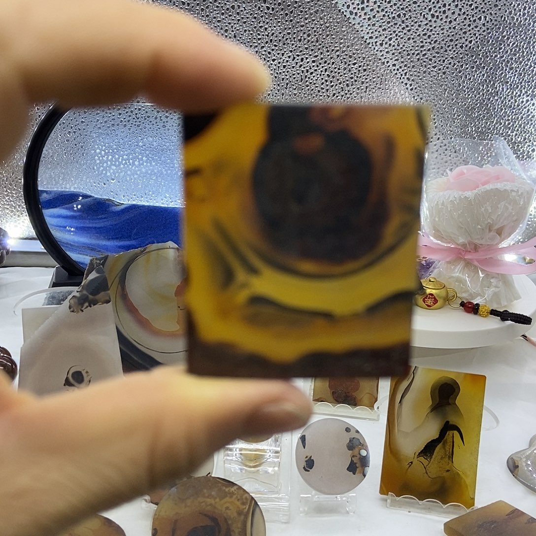 定制玛瑙巴玉玛瑙象形花牌