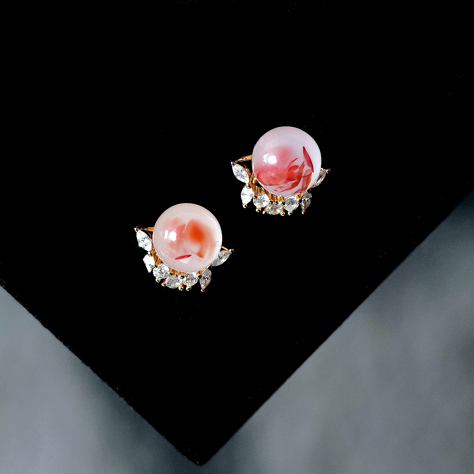 【孤品原矿九口】两用款冰飘南红耳饰