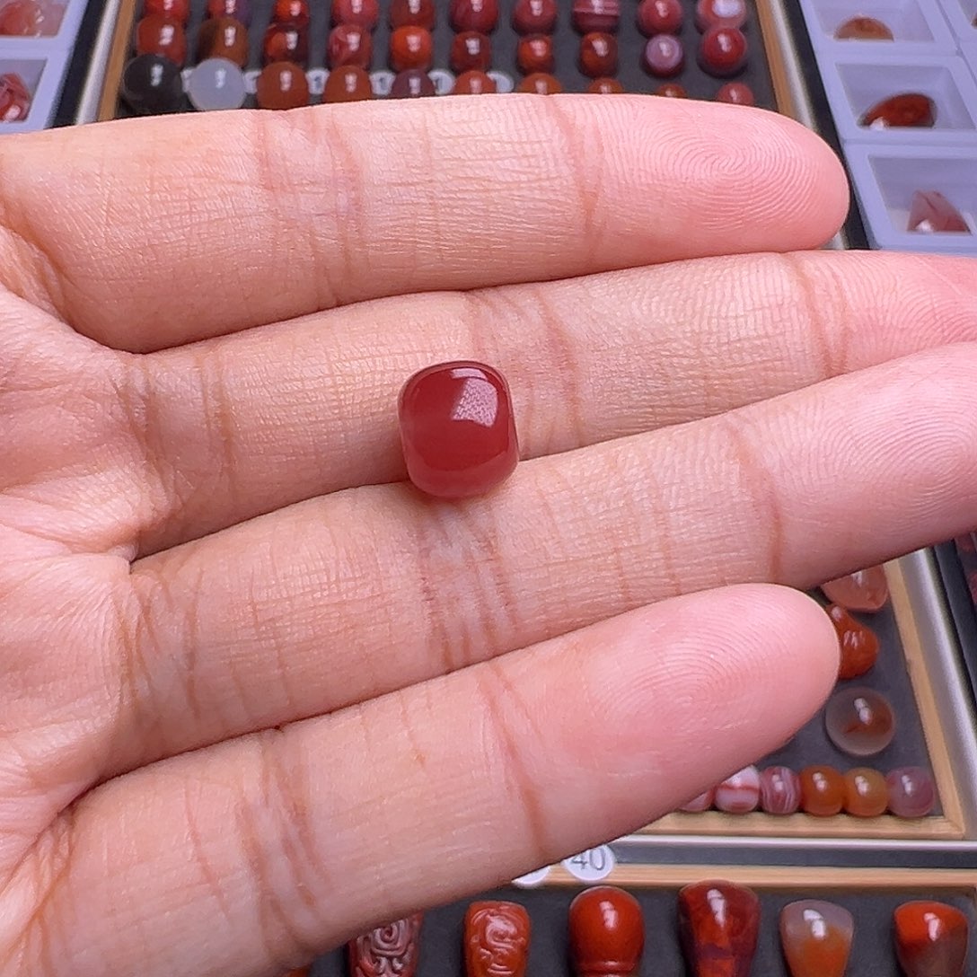 南红玛瑙未镶嵌珠宝奇石玫瑰红老型9mm