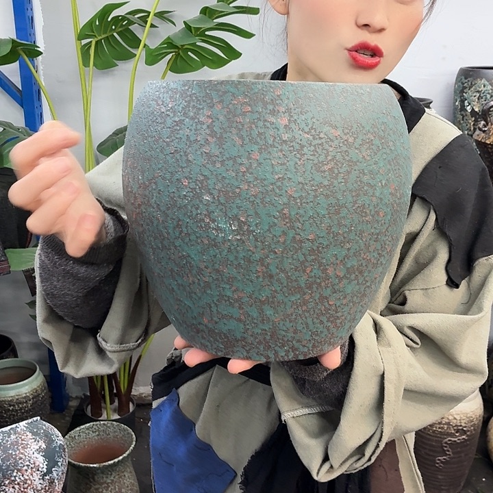 19×23 -粗陶花盆有孔-买买买
