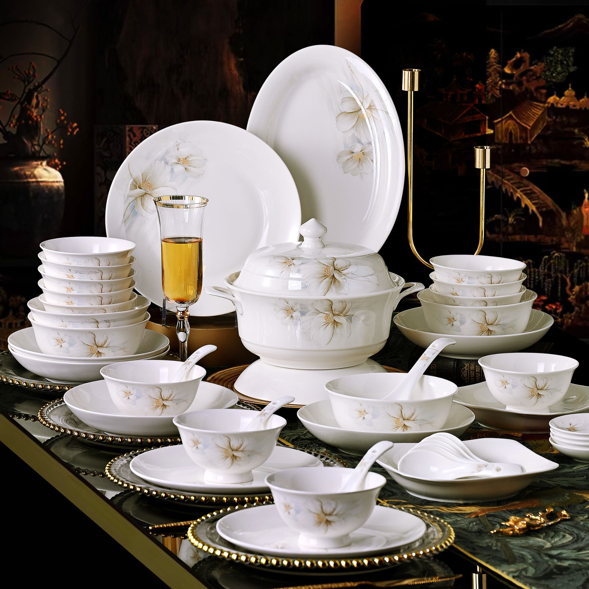 【星河漫步】103件景德镇高颜值餐具年货家用送礼碗碟套装家庭