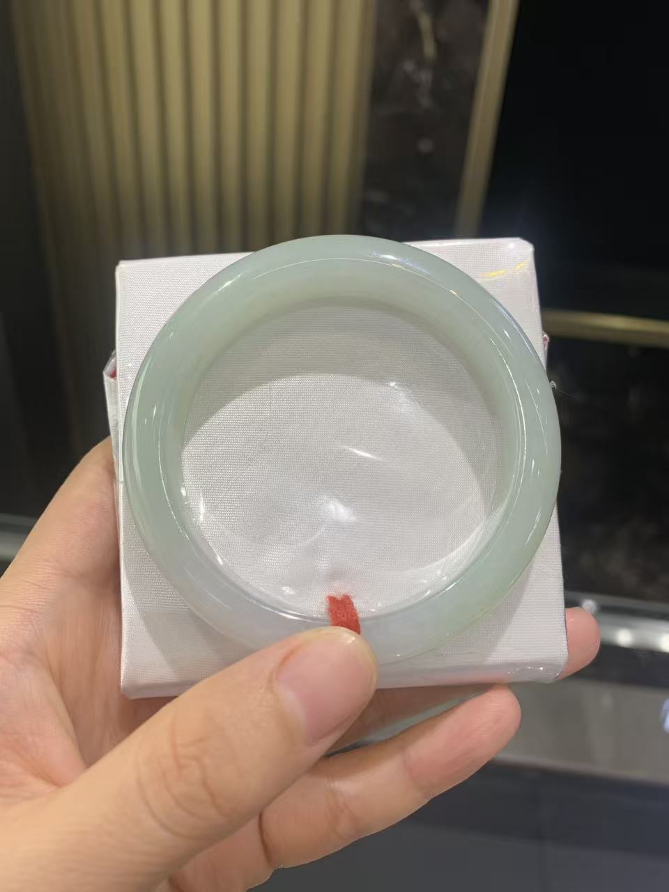 天然缅甸A货翡翠葡萄肉55-56正圈