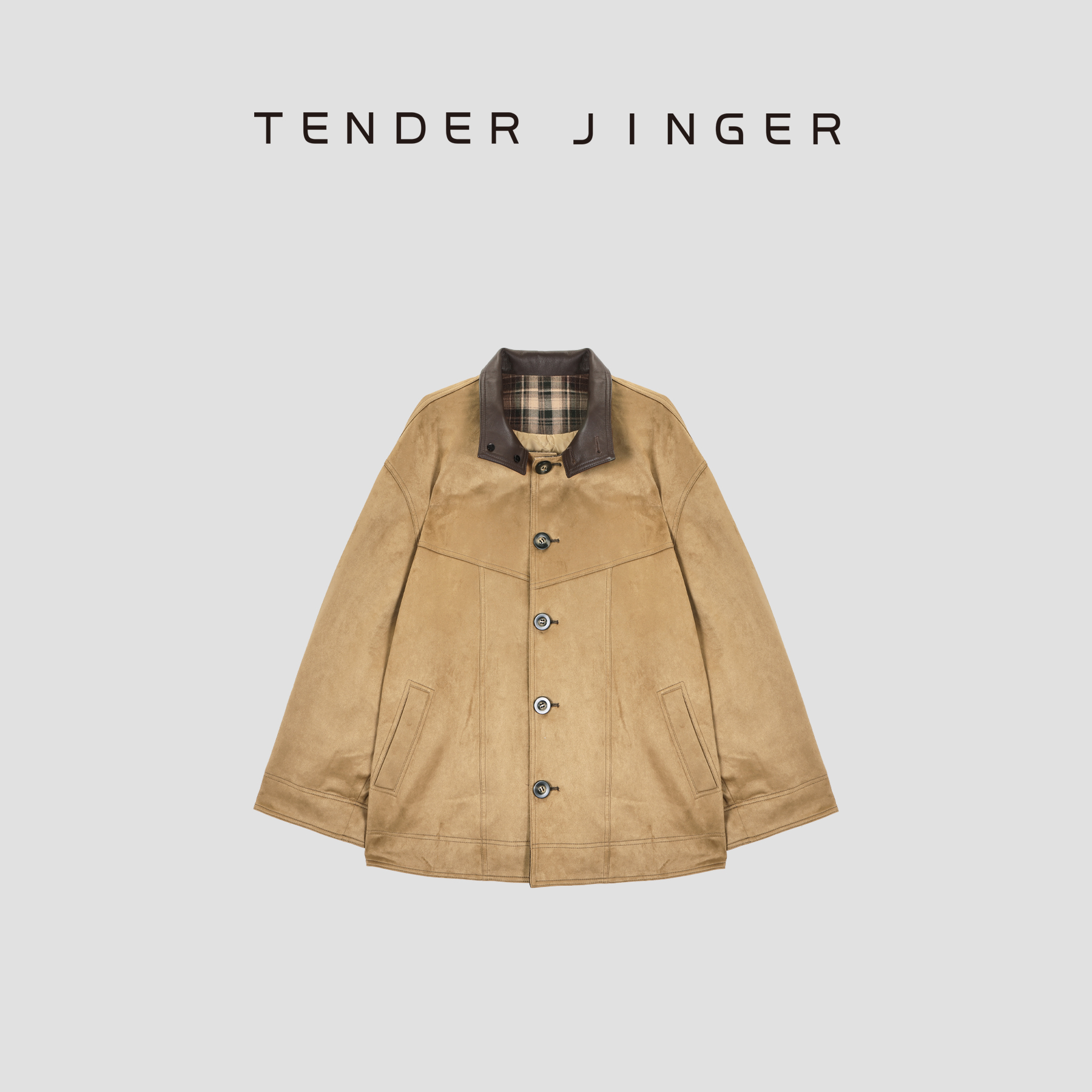 Tender Jinger ｜线下专供立领撞色格纹羽绒服外套T54XLK50286