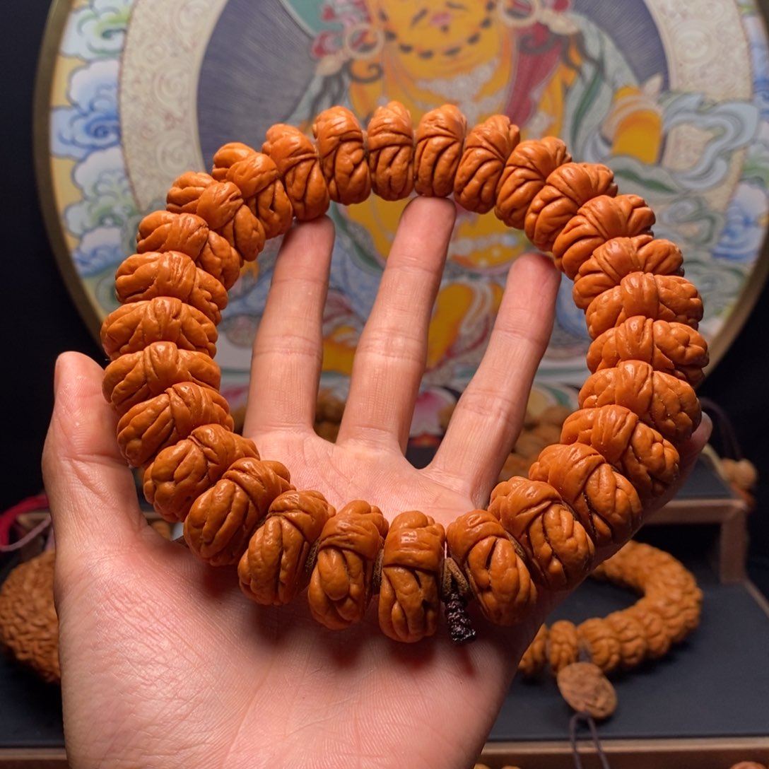 桃核手串骑****肉龙纹桃核豹子头