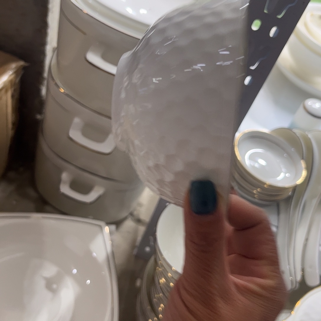 瓷片浮雕秒金碗六个4.5寸