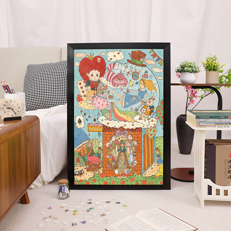 bayby百宝图1000片拼图梦游仙境插画艺术树脂塑料装饰画解压玩具