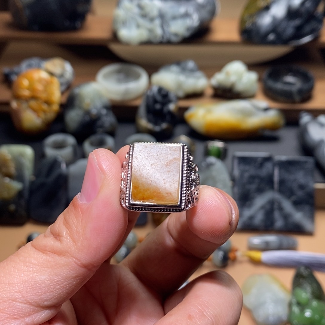 和田玉合金戒指戒指