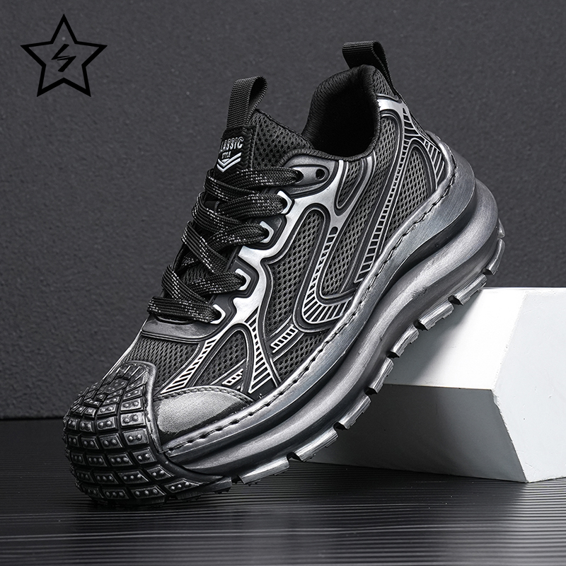 2025春夏新款男士休闲鞋潮流百搭增高潮鞋板鞋透气舒适运动老爹鞋