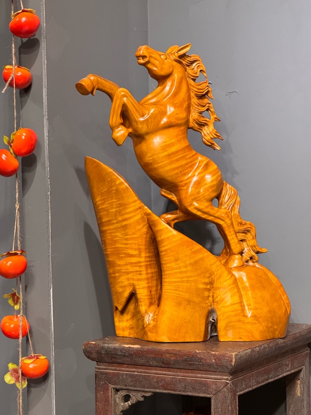 新年喜庆摆件立马有钱家居摆件高货正品玄关中式老物件