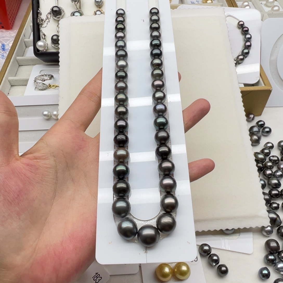 未镶嵌海水珍珠大溪地黑珍珠8.8-12.2mm  