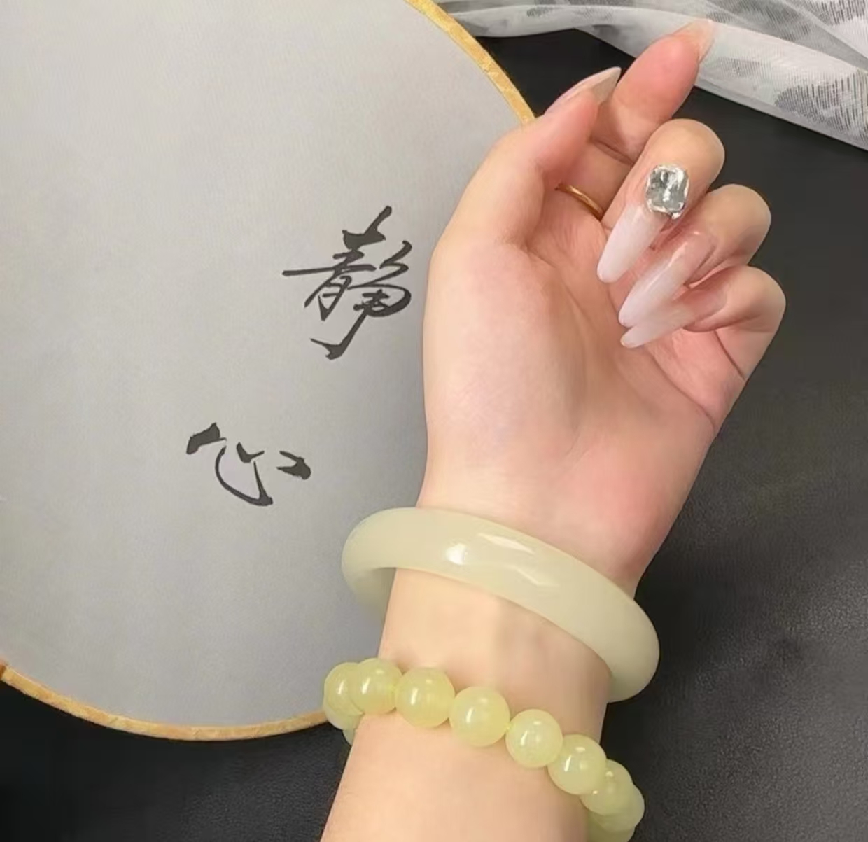 天然辰砂梵花精品文玩手镯H-0052