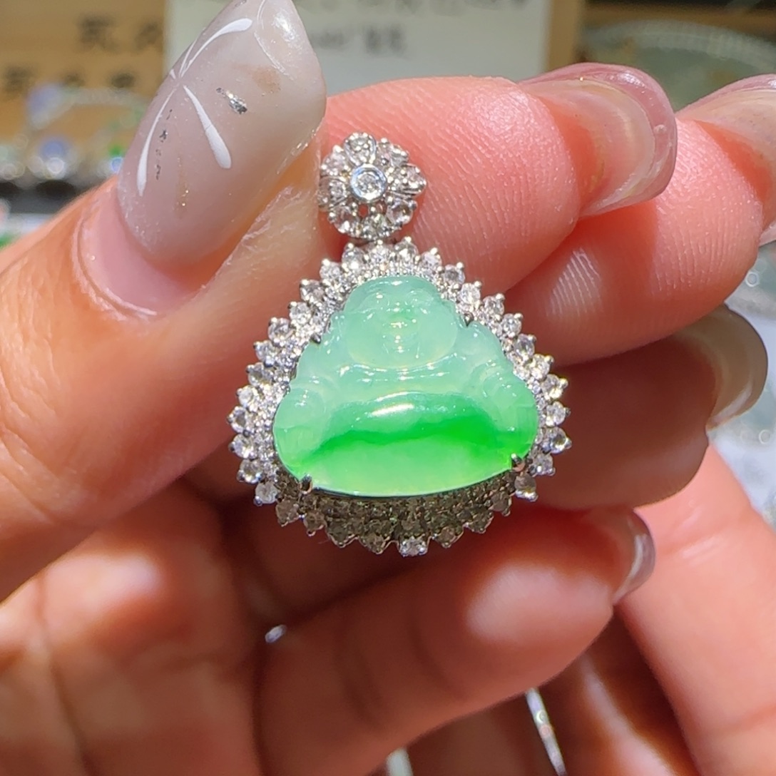 【闪购商品】翡翠颈饰18K金镶嵌缅甸