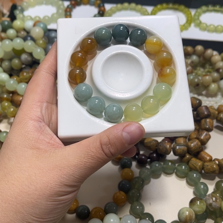 蛇纹石玉未镶嵌手链卡14