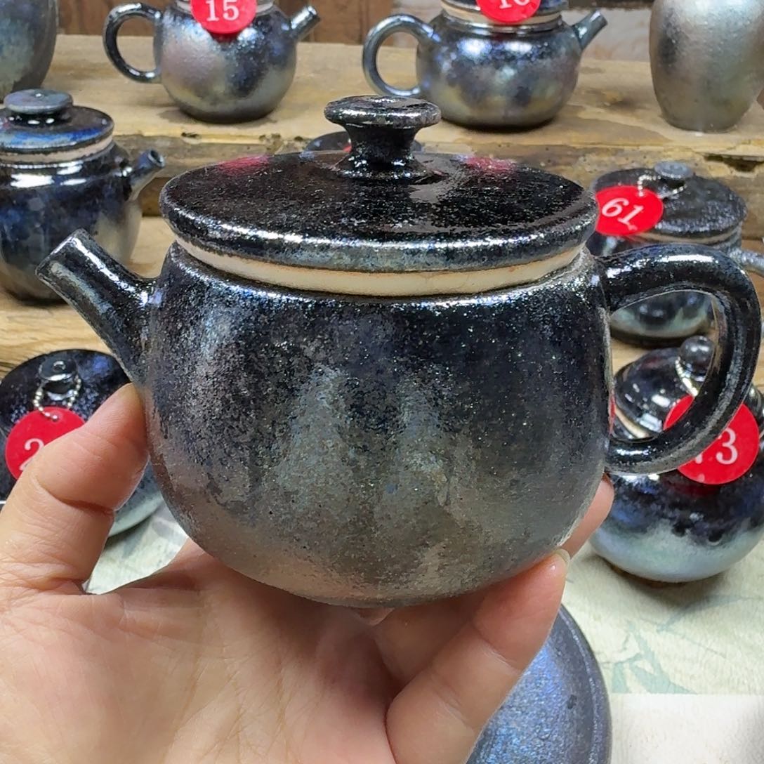 壶建水紫陶紫泥柴烧壶