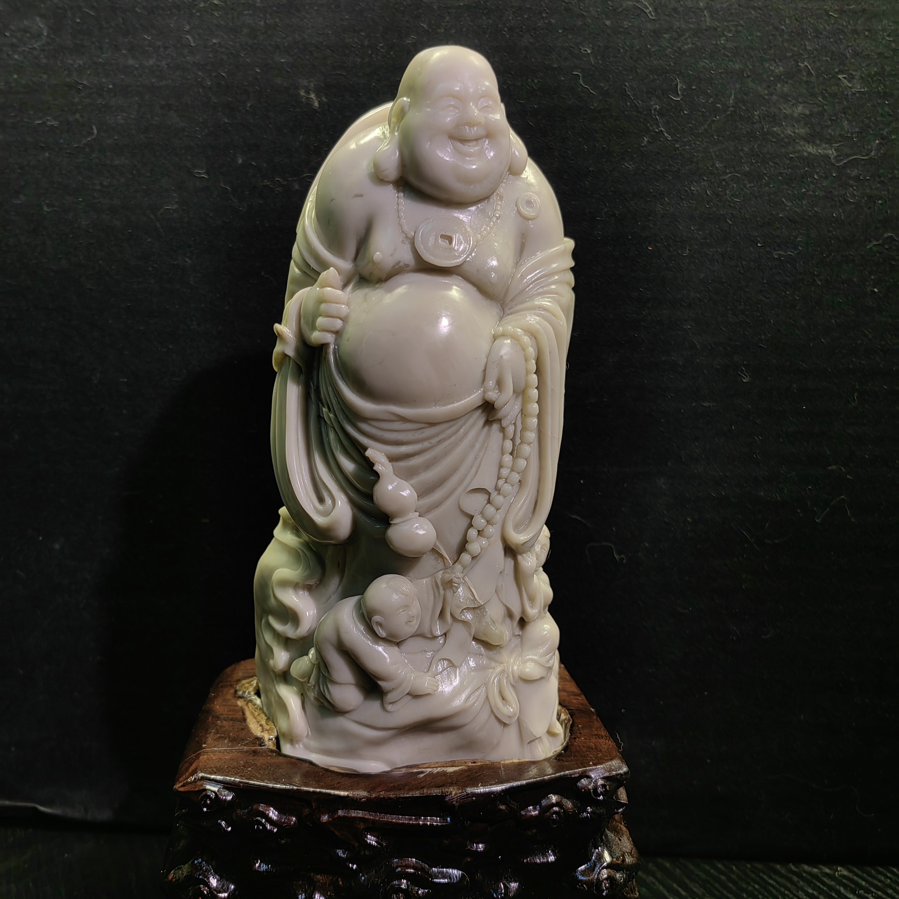 国石寿山石弥勒佛摆件