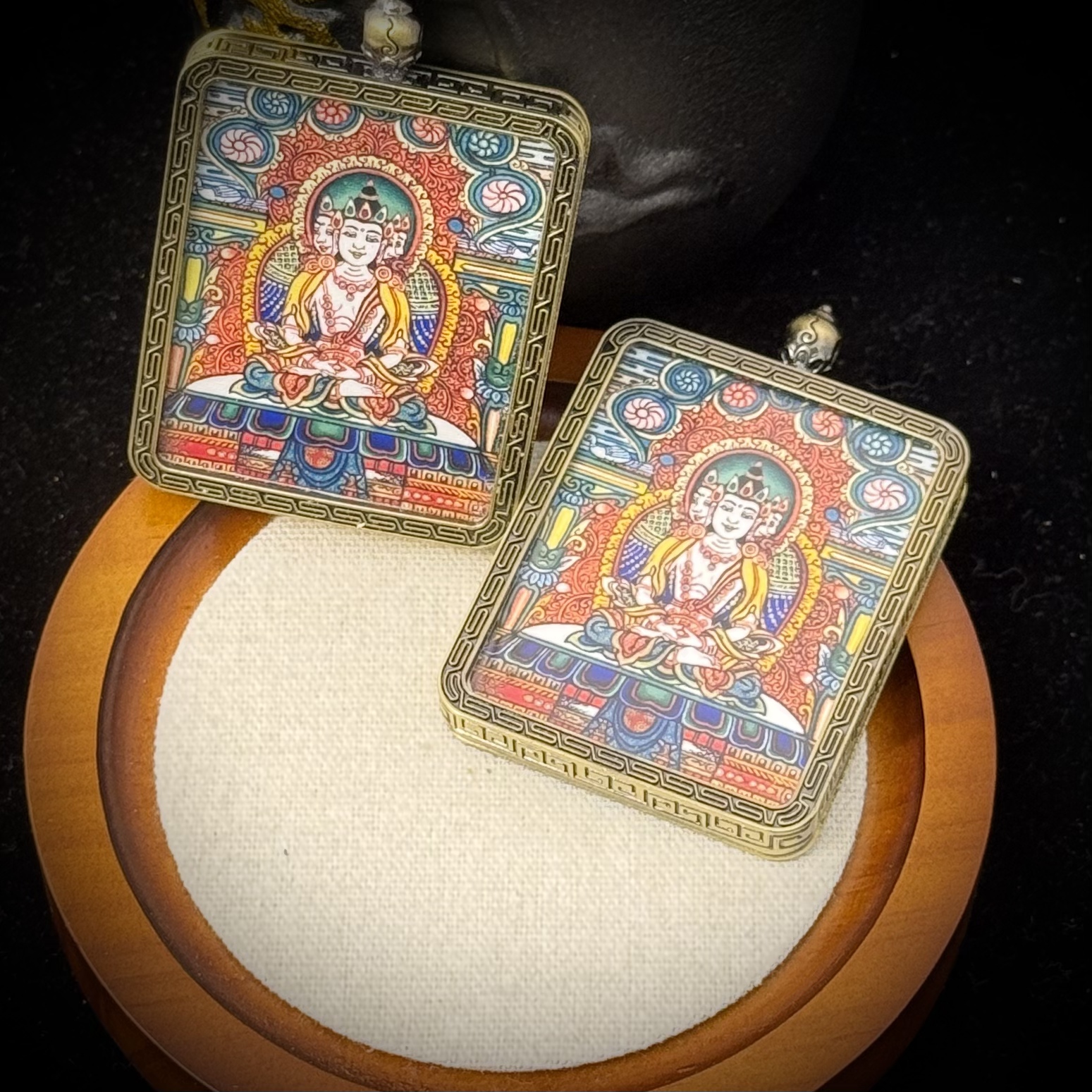 【老佛爷】1390-大日如来唐卡吊坠（不带绳子 ）