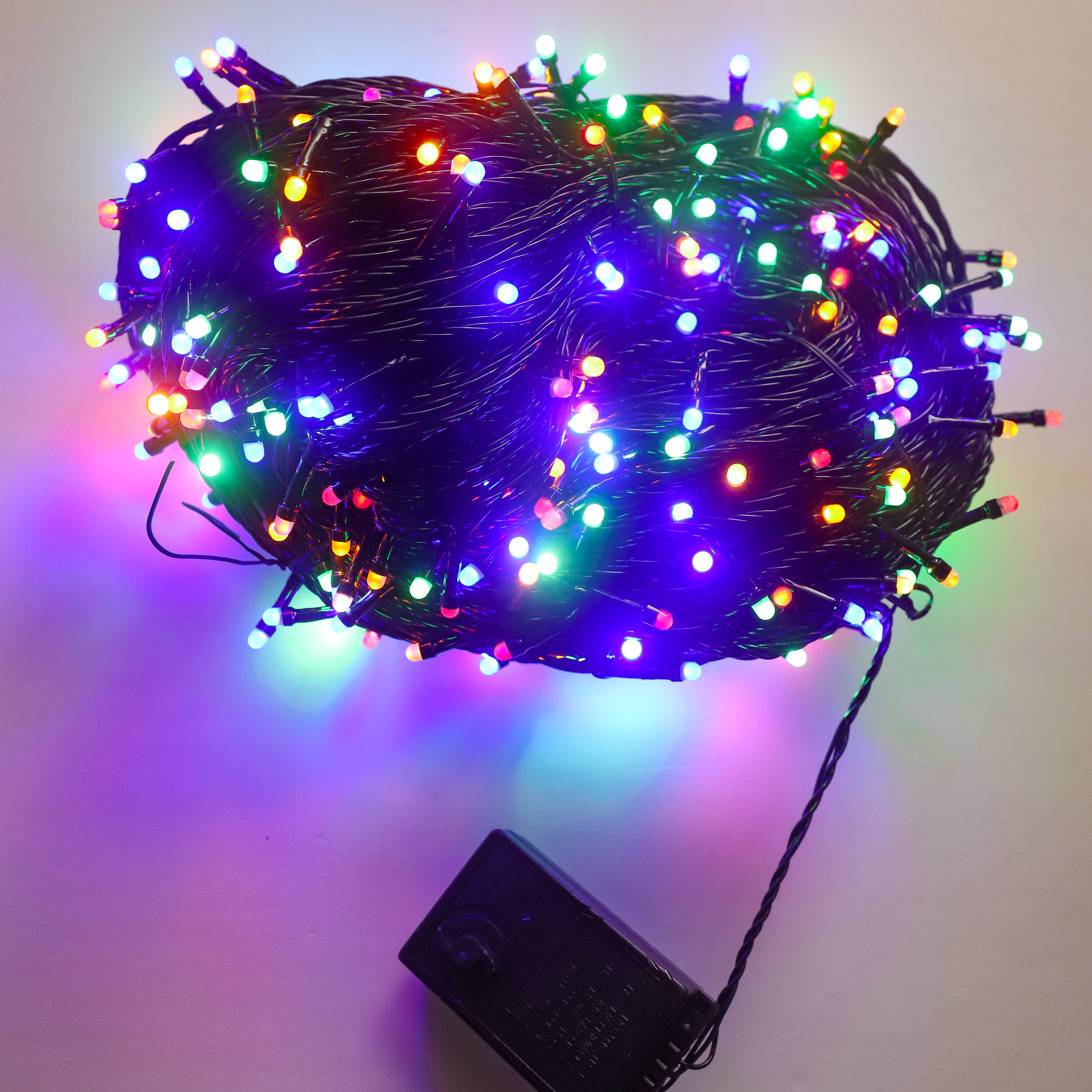 LED彩灯串黑色线雾灯彩色院子阳台装饰特价插电100米户外亮化布置