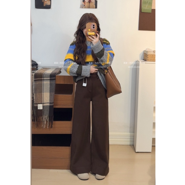 小个子新款牛仔裤女2025九分长裤高腰显瘦阔腿直筒喇叭裤302