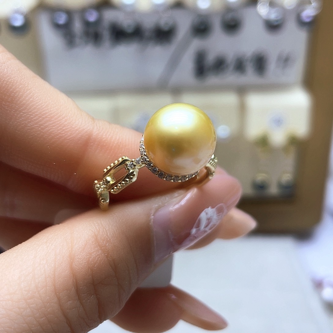 海水珍珠戒指银S925镶嵌