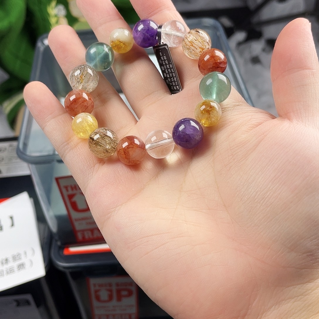 手串黄晶银S925镀金镶嵌