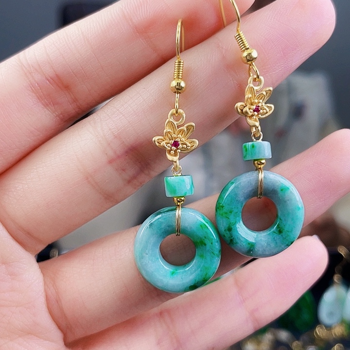 翡翠耳饰未镶嵌饰品