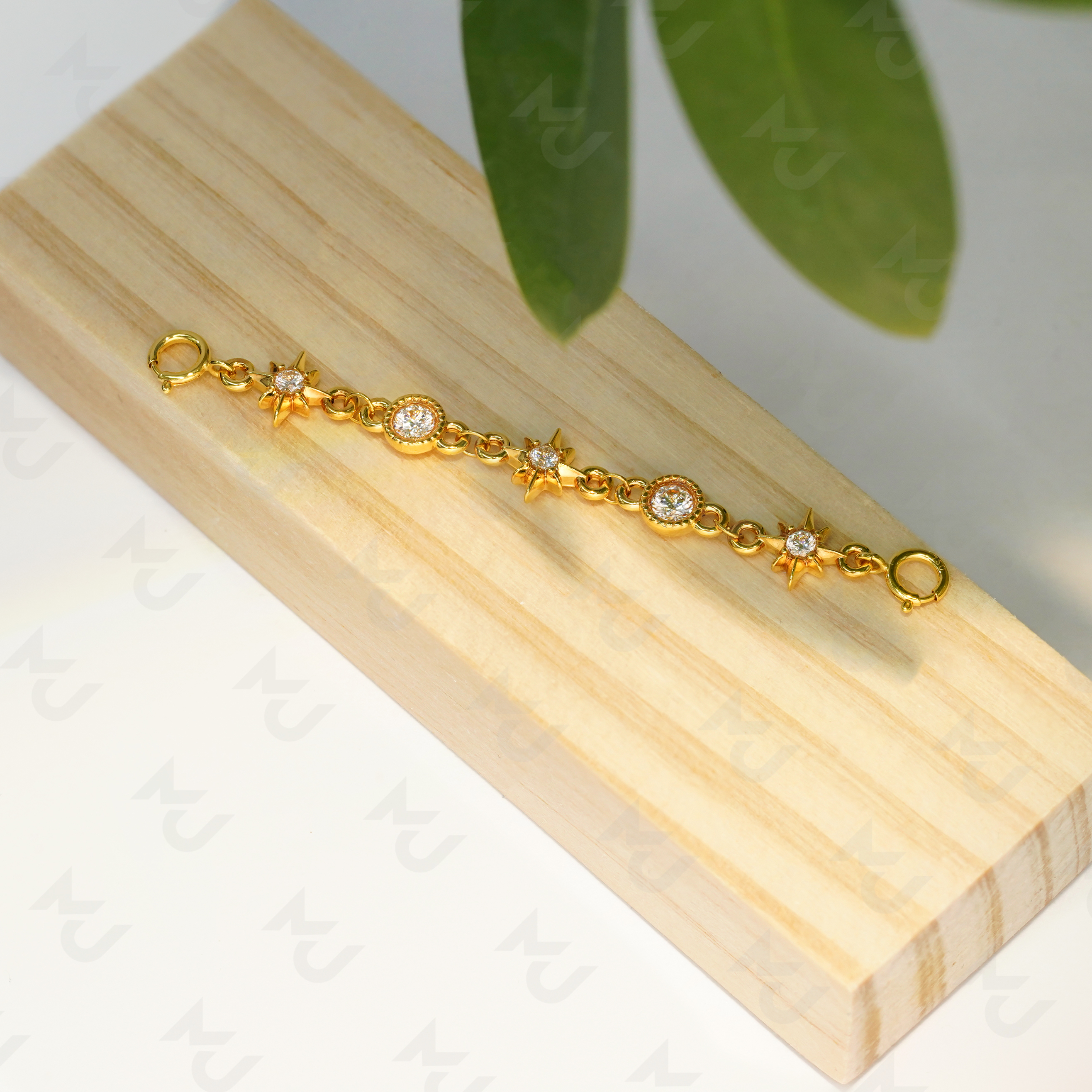 莫桑石18k金莫桑星芒延长链【QL07462】