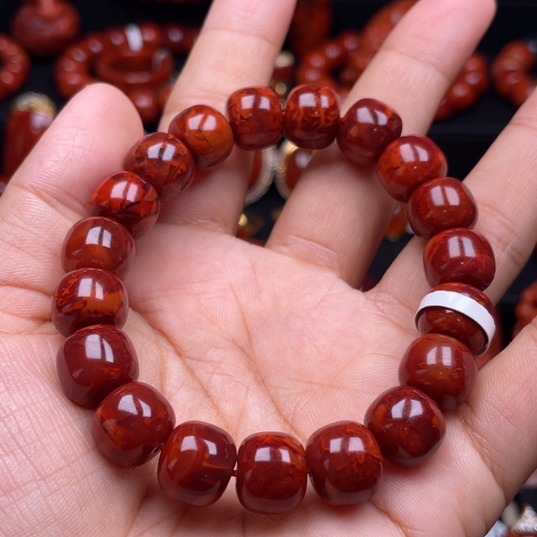 南红玛瑙珠宝奇石未镶嵌阿*单圈