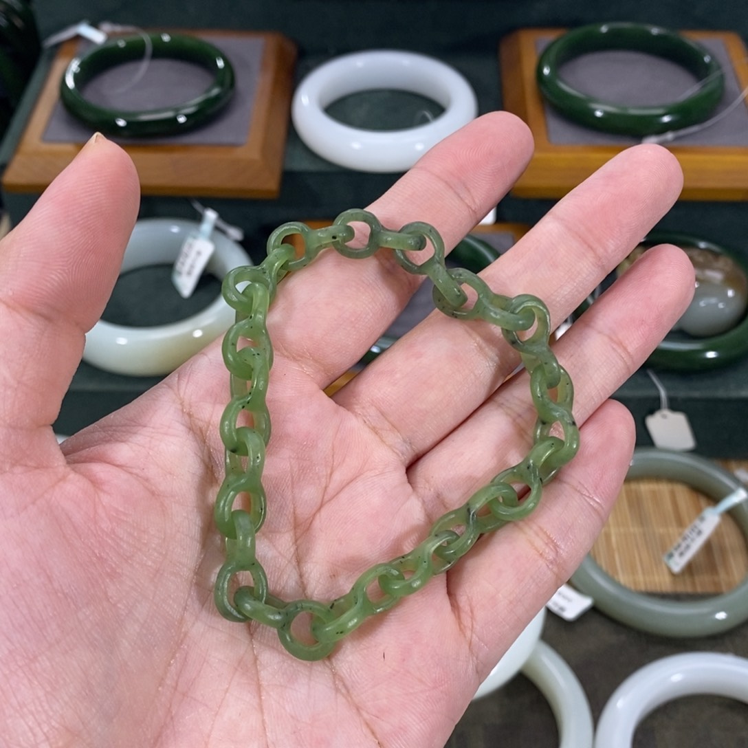 和田玉（碧玉）手链未镶嵌