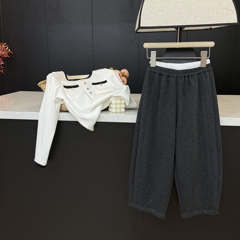 【现货】leomama女童休闲裤秋冬25新洋气宽松小女孩卫裤儿童装裤子