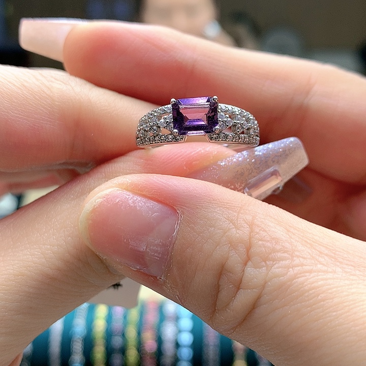 尖晶石戒指银S925镶嵌