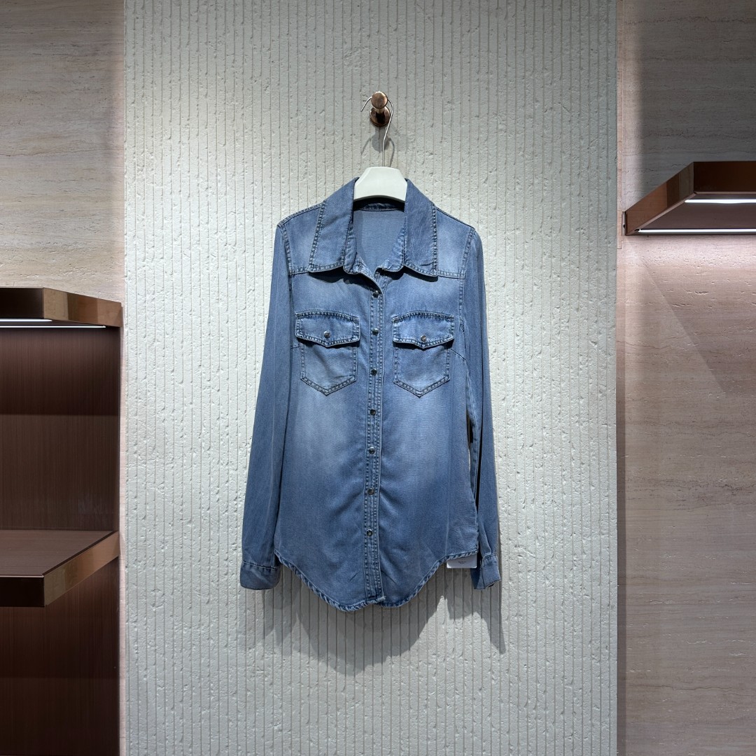 衬衫春季风长袖简约上衣衬衣水洗衬衫领翻领口袋