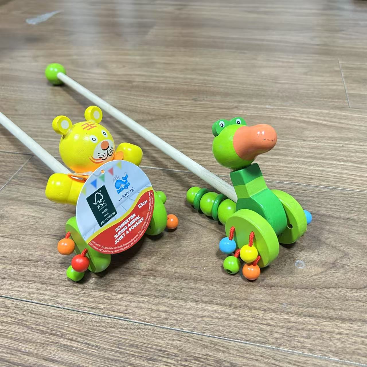 木质单杆推推乐手推车1 - 3岁宝宝学步拖拉玩具